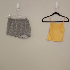 American Eagle & Hollister Juniors Tank Top & Shorts Gray/White & Gold …